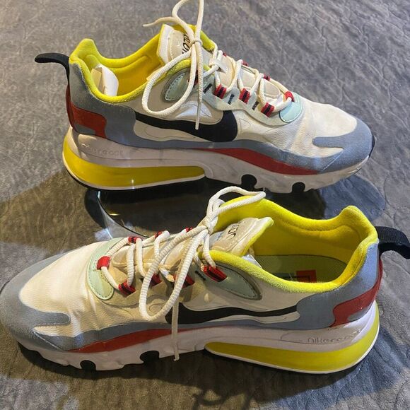 Nike Women's Air Max 270 React Bauhaus Primary Color Low Top Sneakers Size 11 - Picture 5 of 12